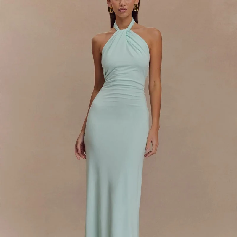 Damen-Maxikleid mit Neckholder und Stretch