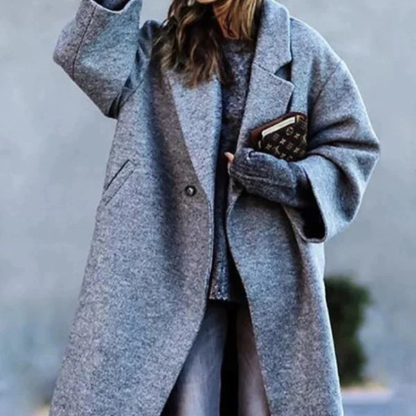 Daniela | Damen Winter-Mantel Lang Oversize aus Wolle