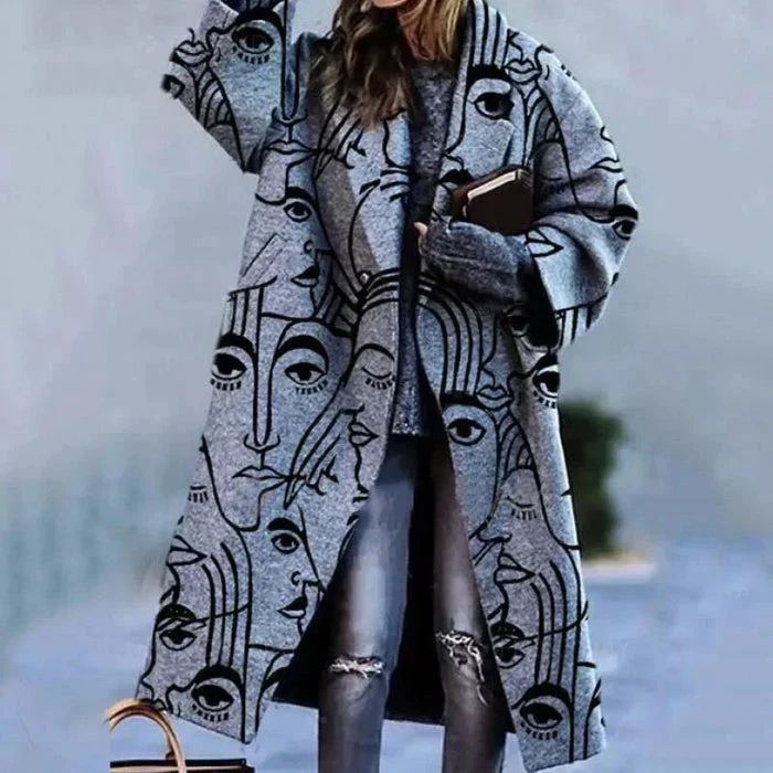Daniela | Damen Winter-Mantel Lang Oversize aus Wolle