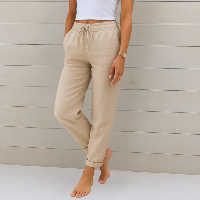 Ellaine | Damen Leinen Stretchhose Elegant Komfort Sommer