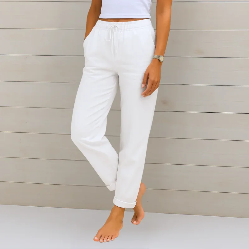 Ellaine | Damen Leinen Stretchhose Elegant Komfort Sommer