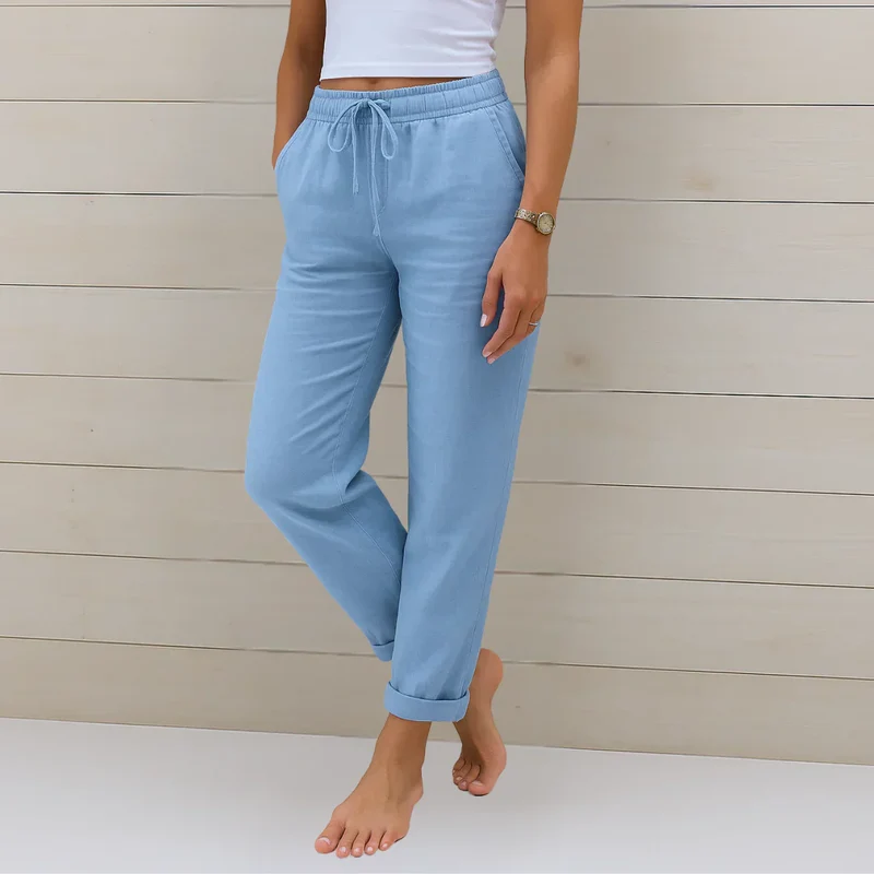 Ellaine | Damen Leinen Stretchhose Elegant Komfort Sommer