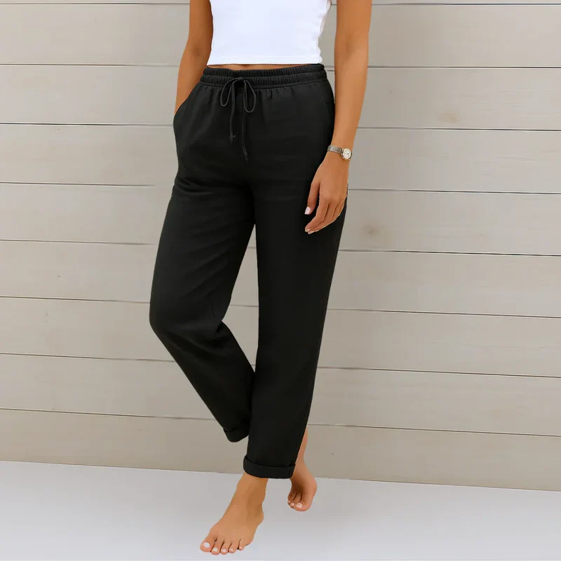 Ellaine | Damen Leinen Stretchhose Elegant Komfort Sommer