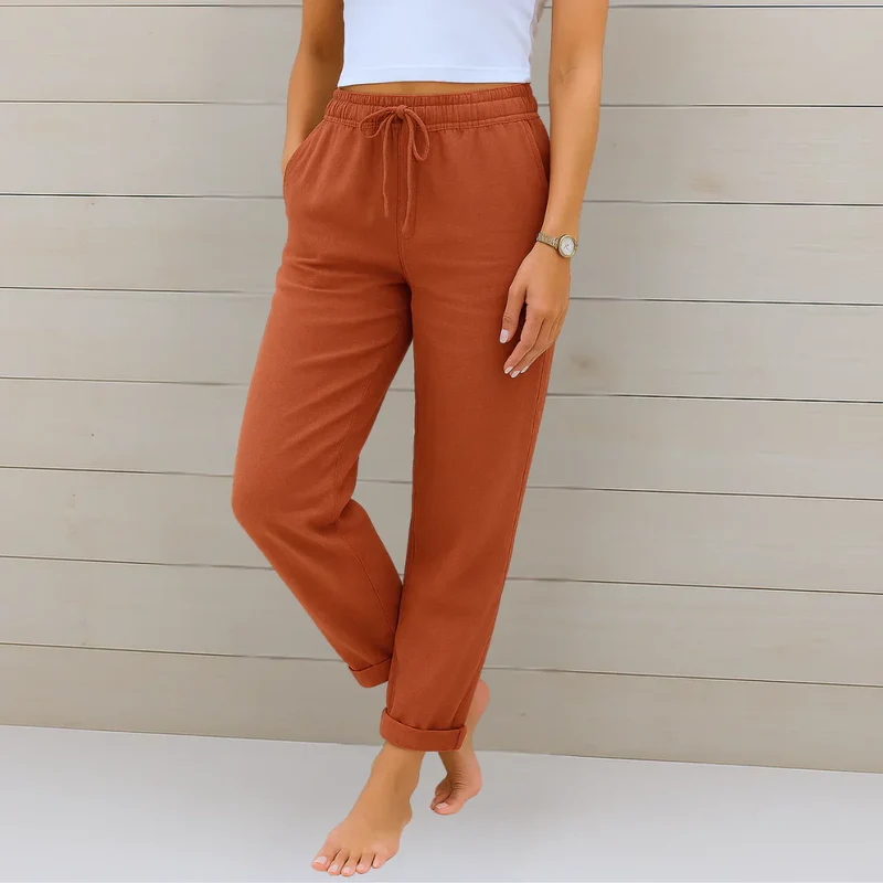 Ellaine | Damen Leinen Stretchhose Elegant Komfort Sommer