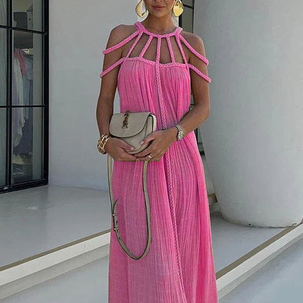 Damen-Maxikleid aus Leinenmischung (Cover-Up)