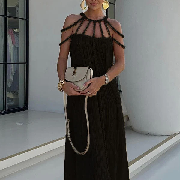 Damen-Maxikleid aus Leinenmischung (Cover-Up)