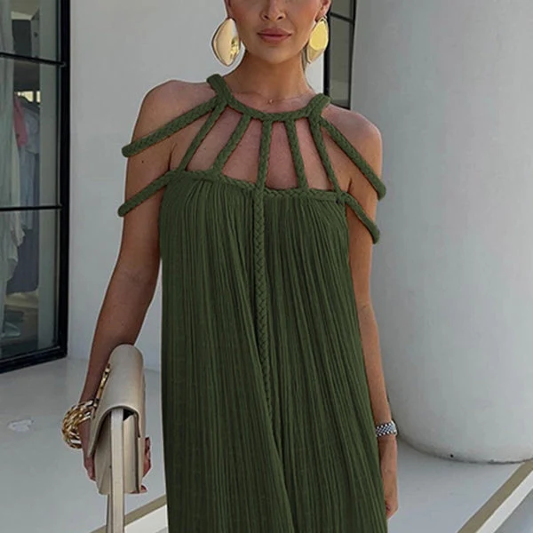 Damen-Maxikleid aus Leinenmischung (Cover-Up)
