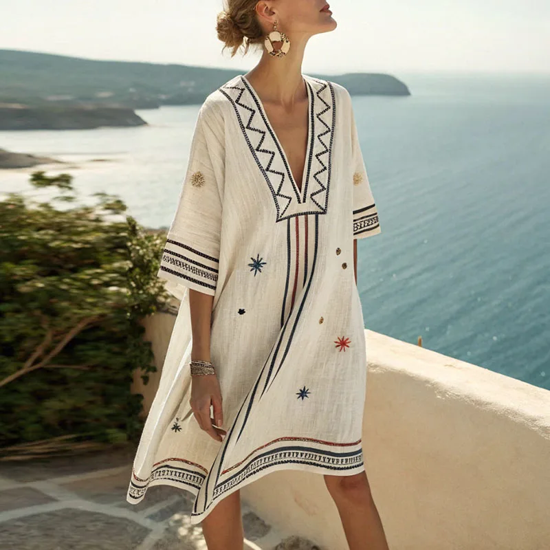 Leandra | Damen Stilvolles Strandkleid Sonnige Sommertage – Strandkleid 2026