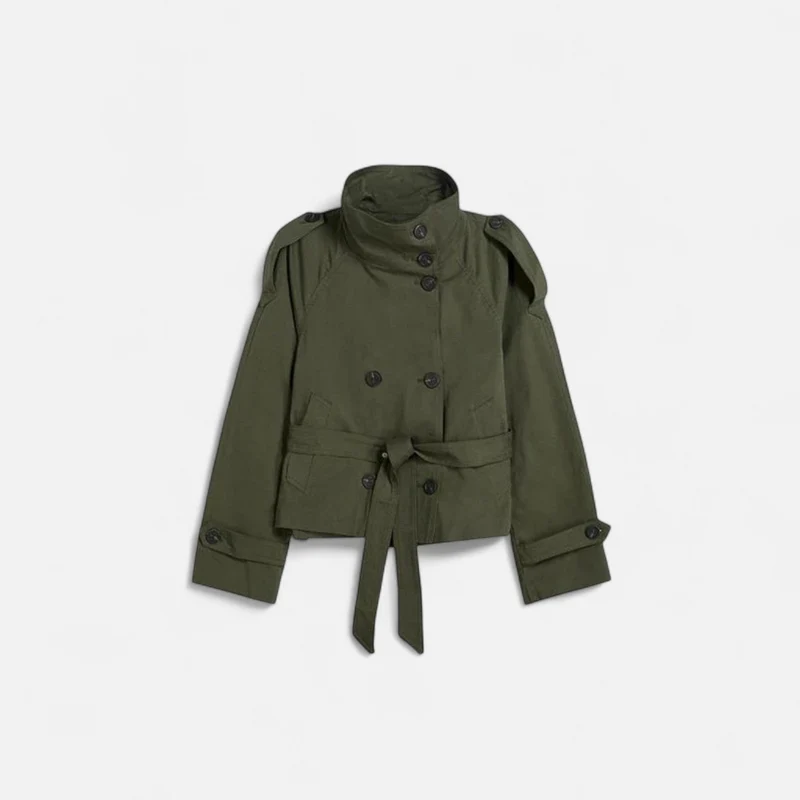 Kurzer Trenchcoat für Damen mit Gürtel