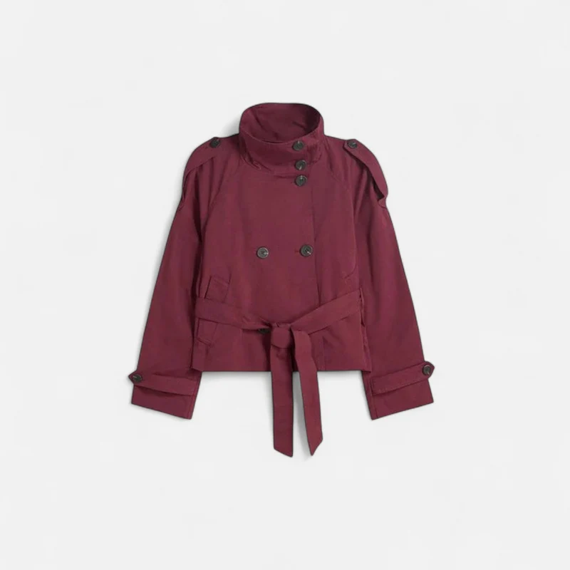 Kurzer Trenchcoat für Damen mit Gürtel