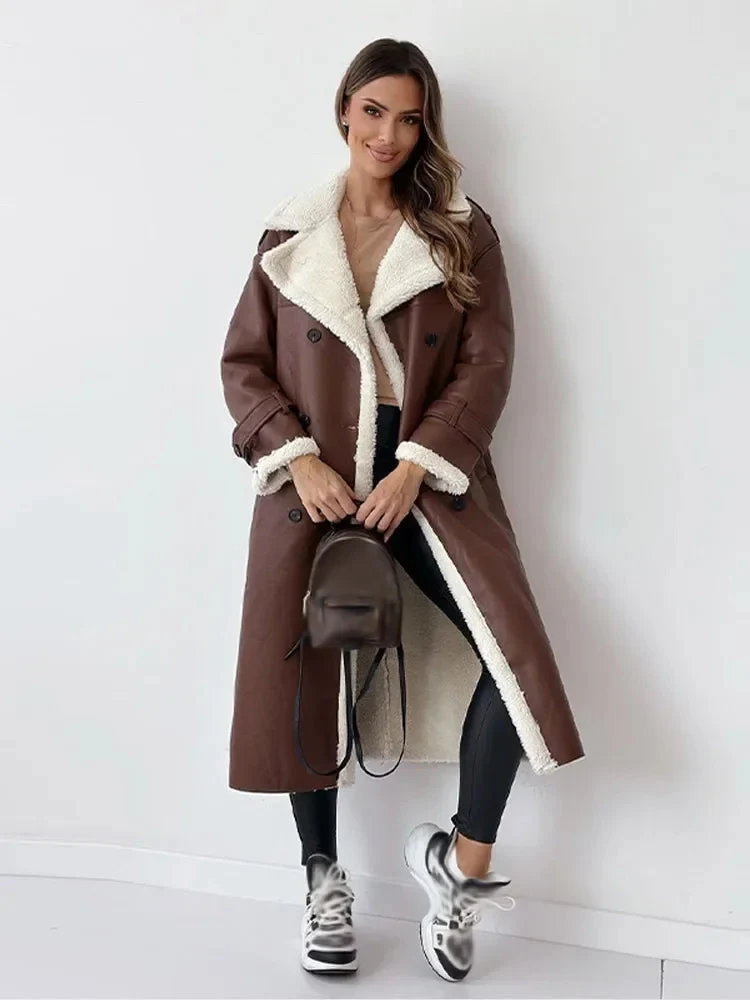 Helga | Damen Winter-Langmantel aus Lammfell