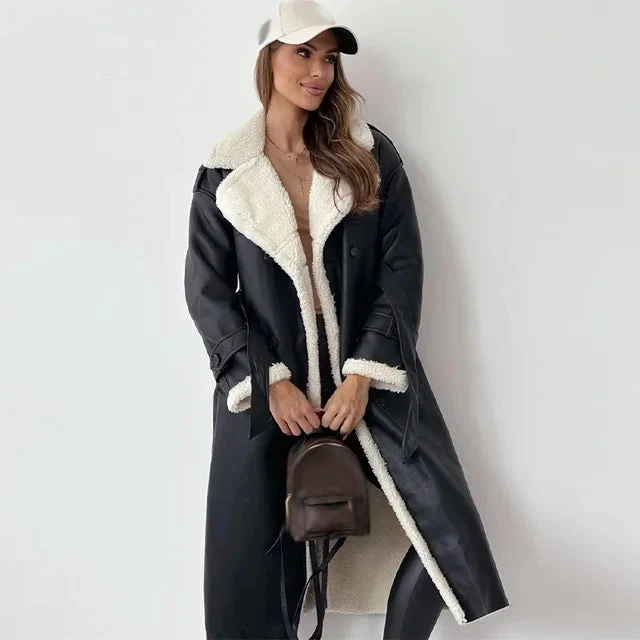 Helga | Damen Winter-Langmantel aus Lammfell