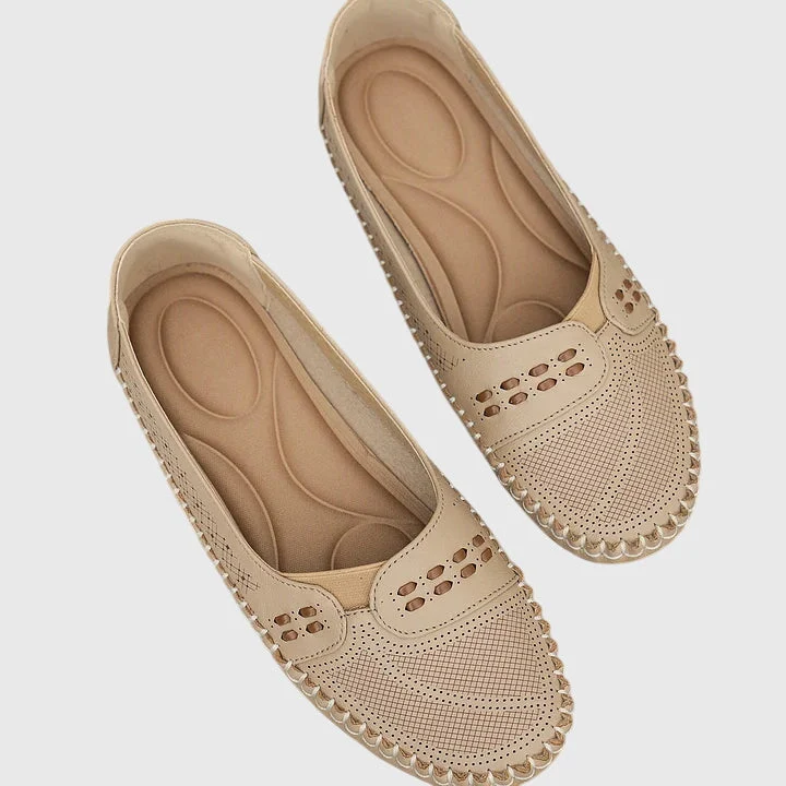 Petra | Damen Frühlings Perforierte Lässige Loafer