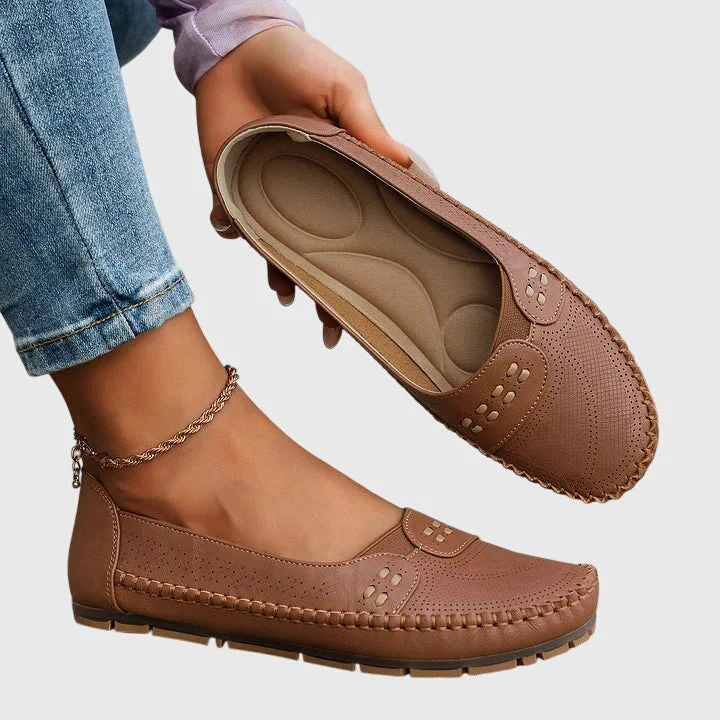 Petra | Damen Frühlings Perforierte Lässige Loafer