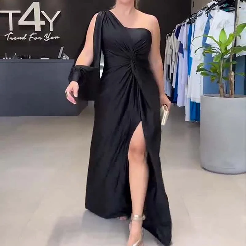 Klara | Damen Ein-Schulter Kleid Elegant Feminin Modern