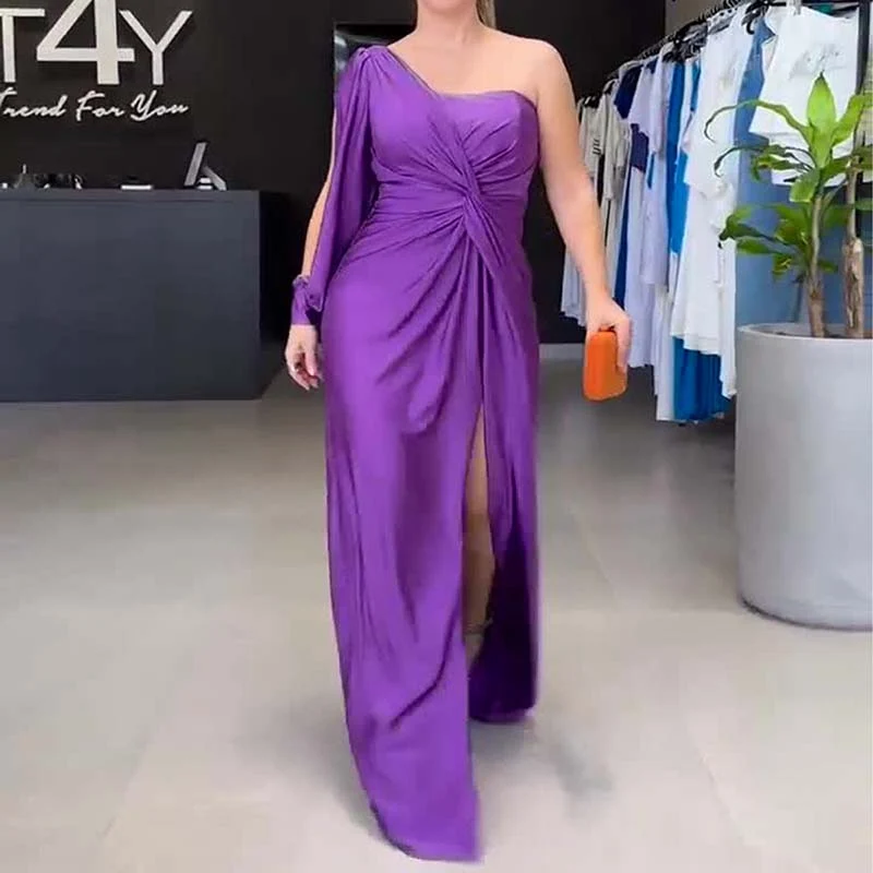 Klara | Damen Ein-Schulter Kleid Elegant Feminin Modern