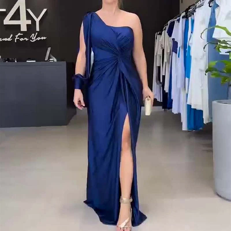 Klara | Damen Ein-Schulter Kleid Elegant Feminin Modern