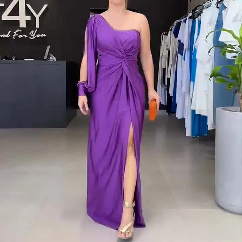 Klara | Damen Ein-Schulter Kleid Elegant Feminin Modern