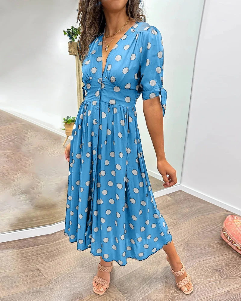 Monique | Damen Polka-Dots Kleid Elegant Feminin Klassisch