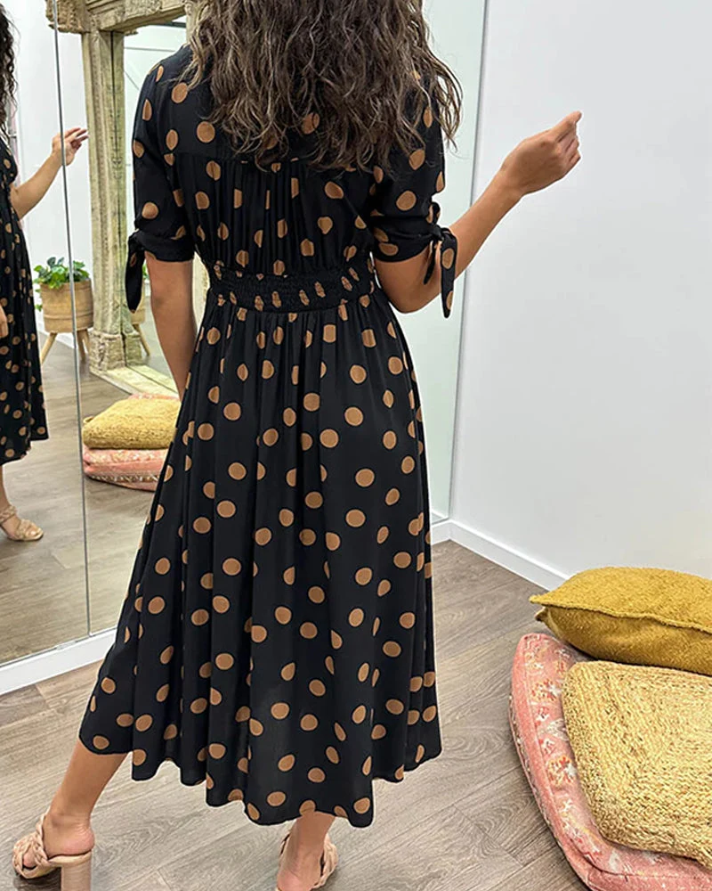 Monique | Damen Polka-Dots Kleid Elegant Feminin Klassisch