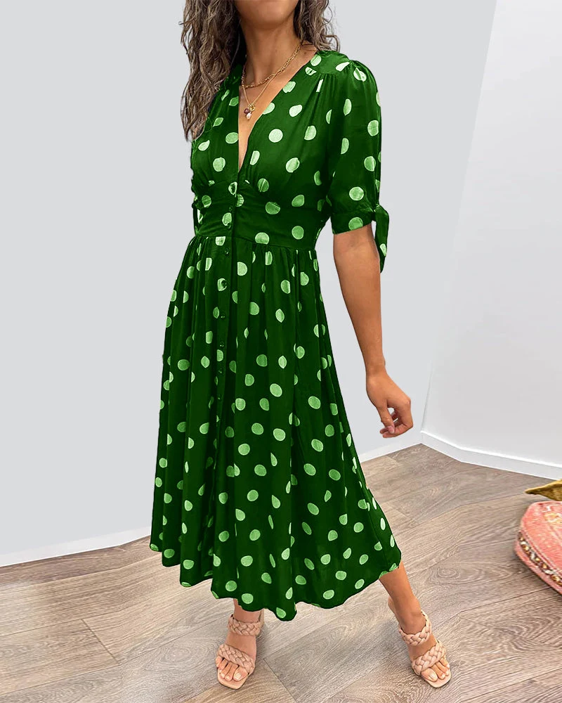 Monique | Damen Polka-Dots Kleid Elegant Feminin Klassisch