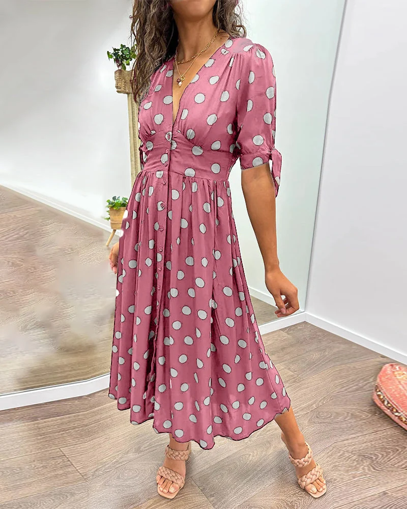 Monique | Damen Polka-Dots Kleid Elegant Feminin Klassisch