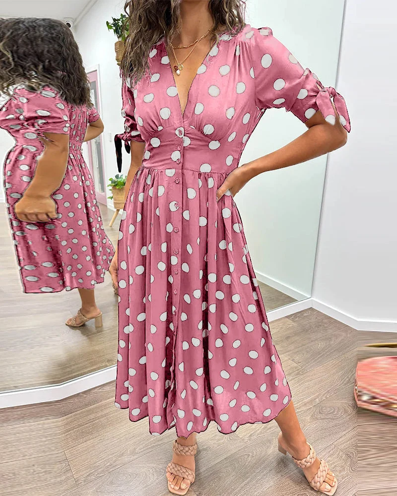 Monique | Damen Polka-Dots Kleid Elegant Feminin Klassisch