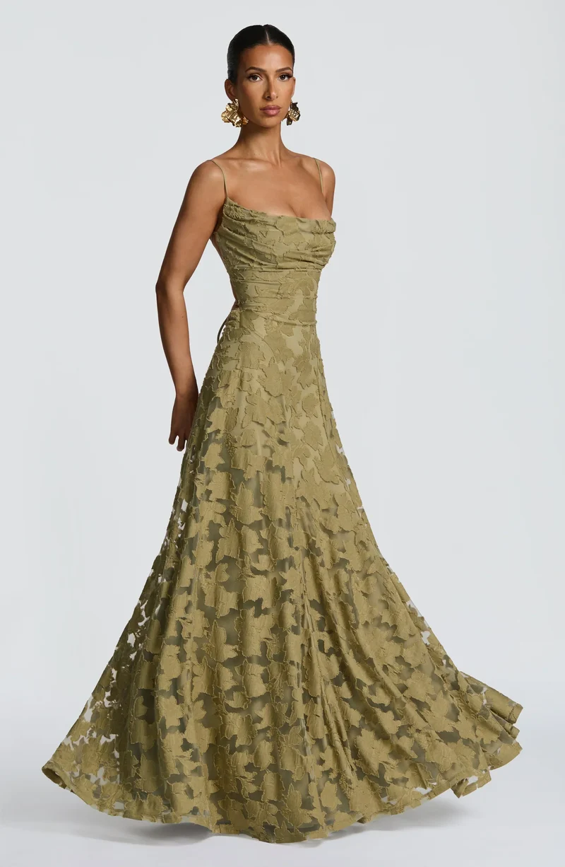 Melanie | Damen Maxikleid Fließend Elegant Zeitlos Sommer