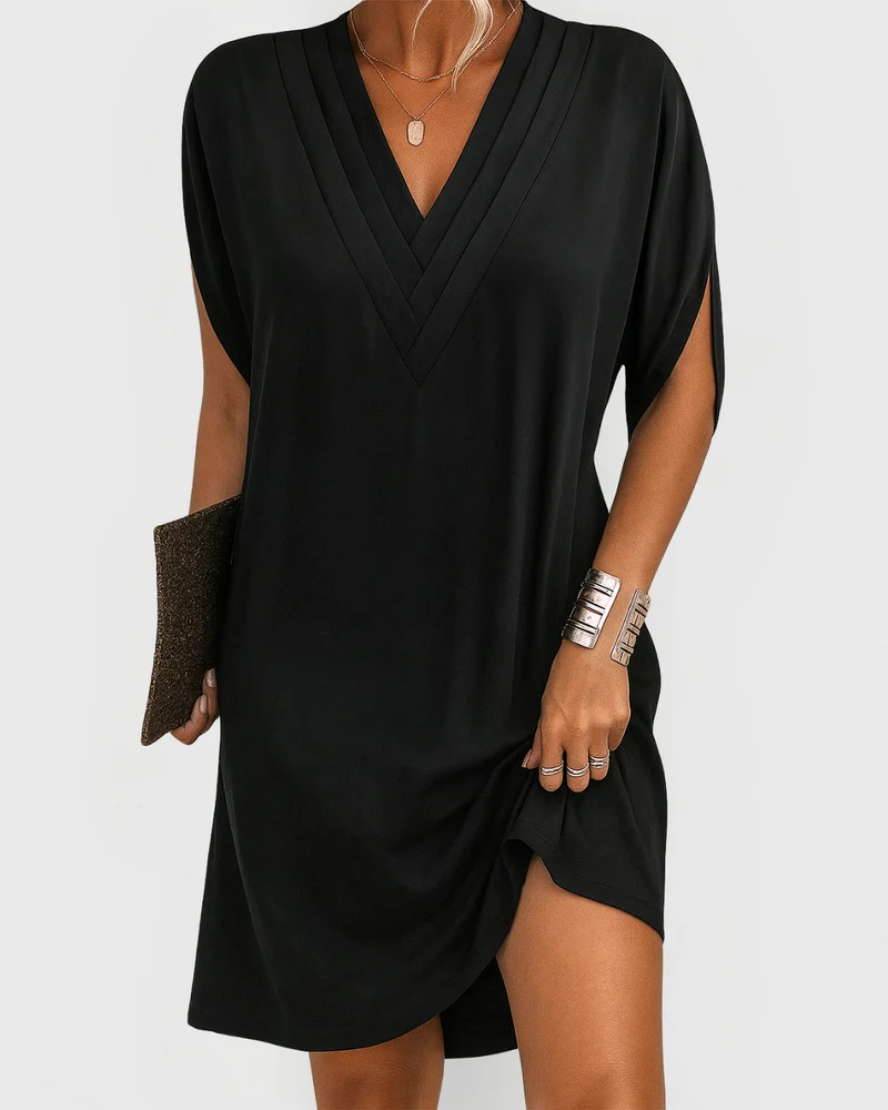 Theresa | Damen Kleid Flatternder Schnitt Leicht Sommer