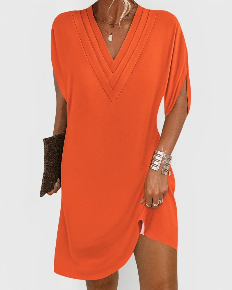 Theresa | Damen Kleid Flatternder Schnitt Leicht Sommer