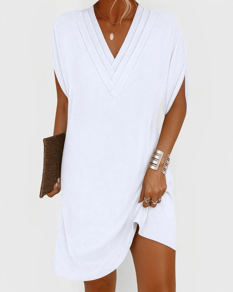 Theresa | Damen Kleid Flatternder Schnitt Leicht Sommer