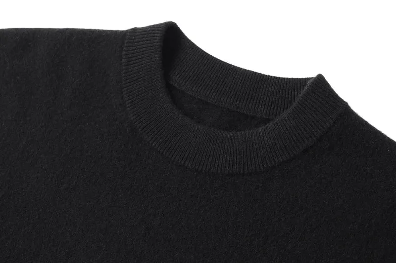 Stefan | Herren Wollpullover Schwarz Klassisch Warm