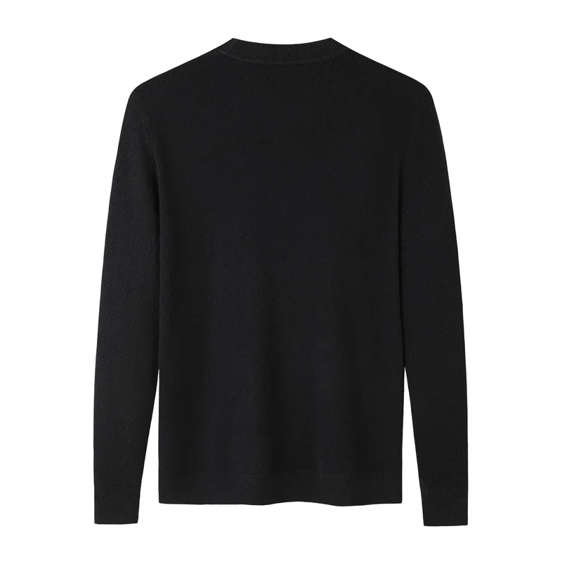 Stefan | Herren Wollpullover Schwarz Klassisch Warm