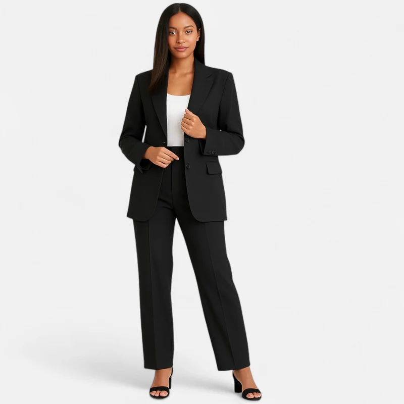 Damen-Zweiteiler: Blazer und Hose aus Stretchstoff