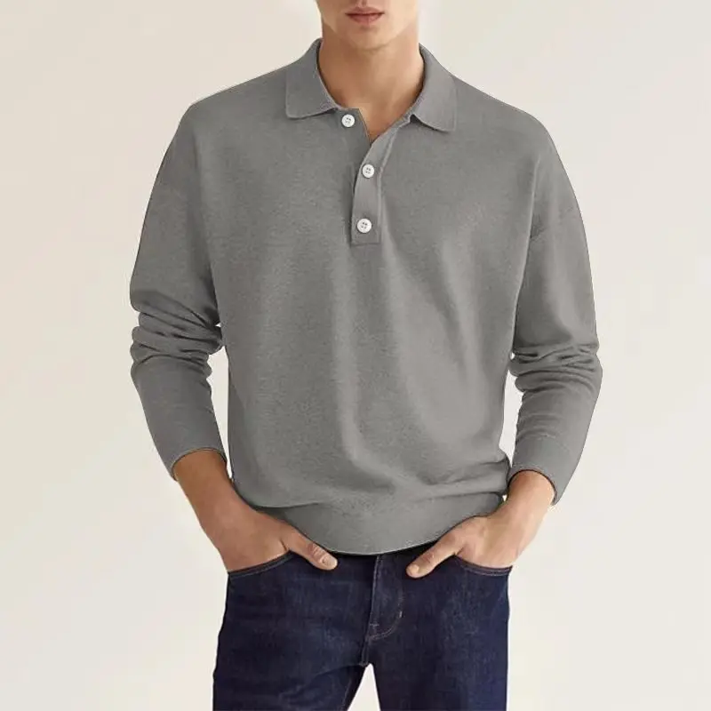 Peter | Herren Freizeit-Poloshirt mit langen Ärmeln