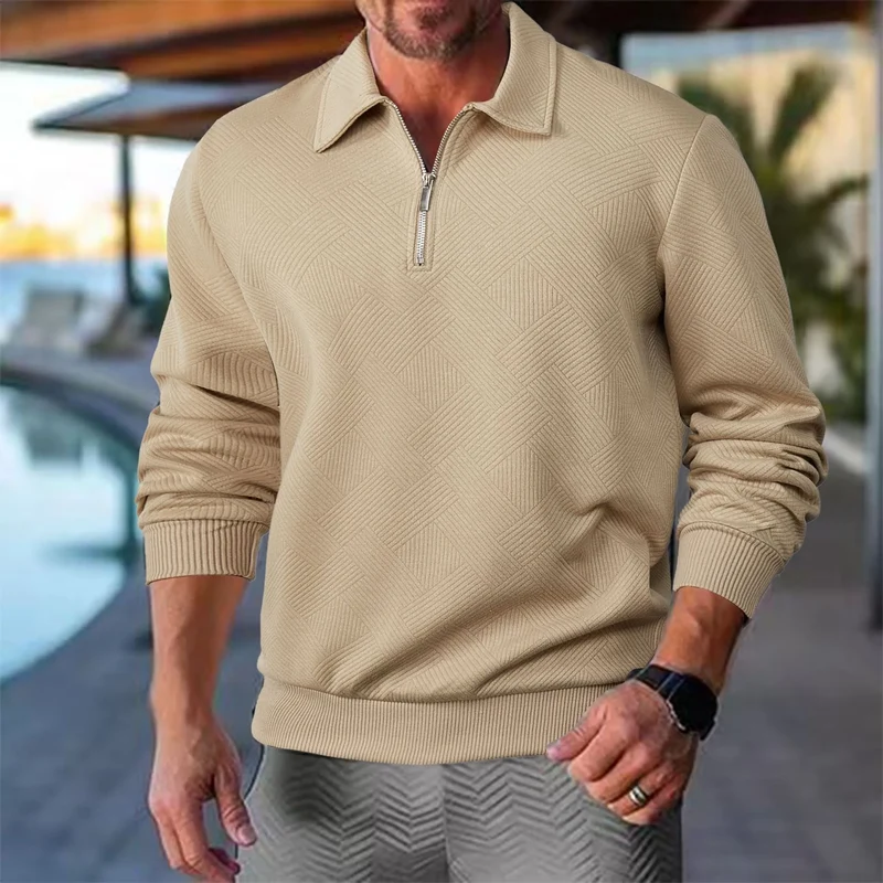 Alexander | Herren Pullover mit halbem Reißverschluss Freizeitshirt