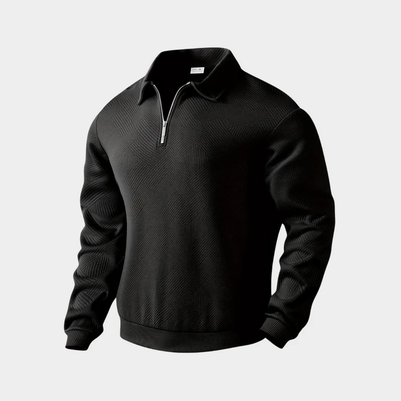 Alexander | Herren Pullover mit halbem Reißverschluss Freizeitshirt