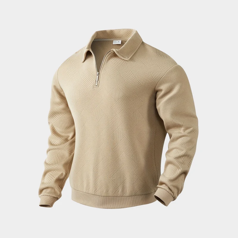 Alexander | Herren Pullover mit halbem Reißverschluss Freizeitshirt