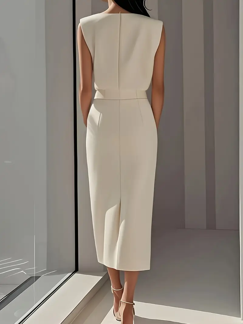Midi-Kleid für Damen mit Seitenschlitz