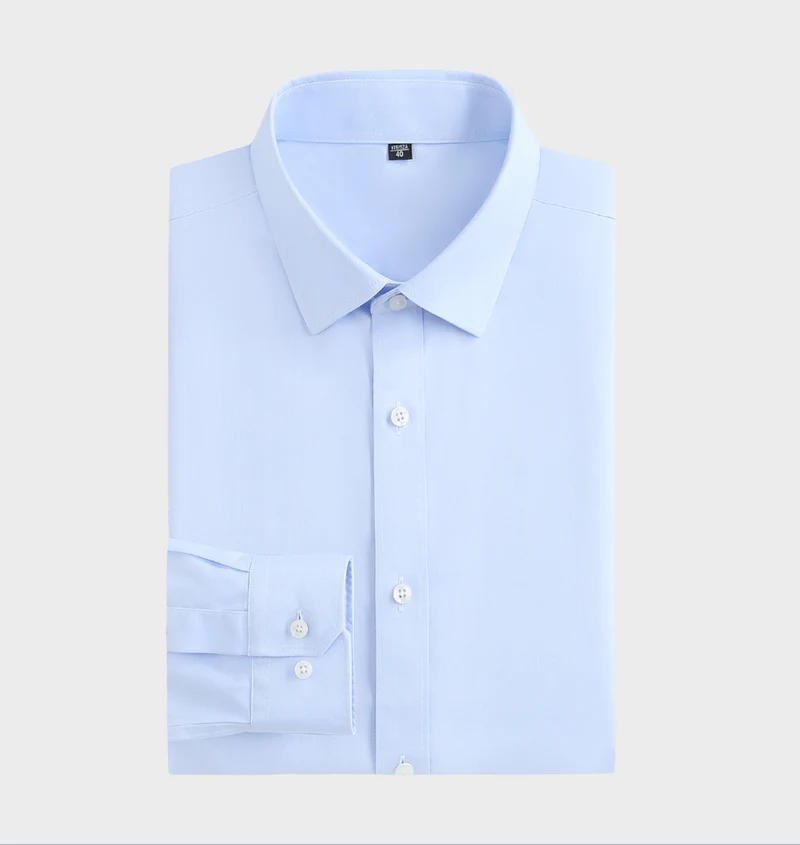 Klaus | Herren Baumwollhemd Blau Elegant Business