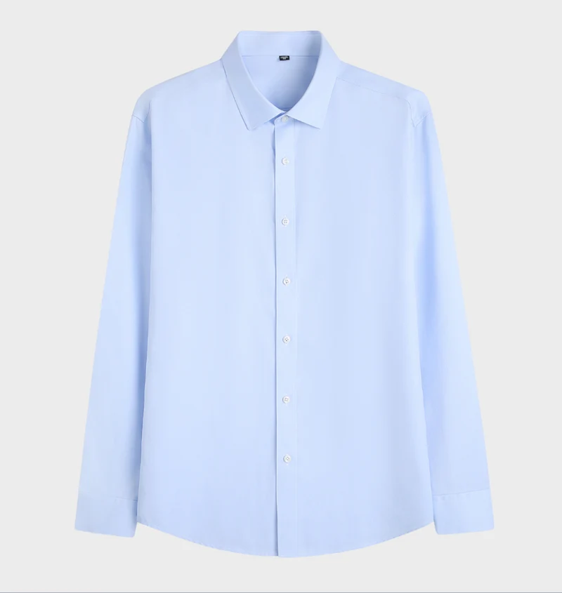 Klaus | Herren Baumwollhemd Blau Elegant Business