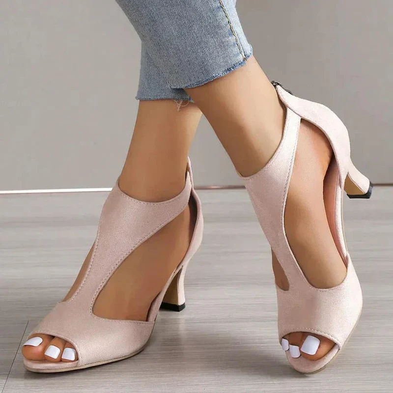 Gabriela | Damen Modische Sandalen mit offenem Zehenbereich und Absatz
