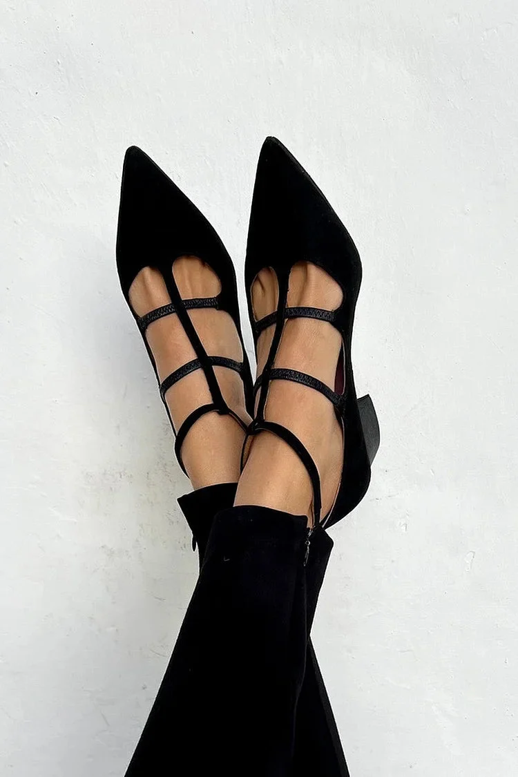 Leonie | Damen Riemchen Spitz-Zehn Slingback Heels