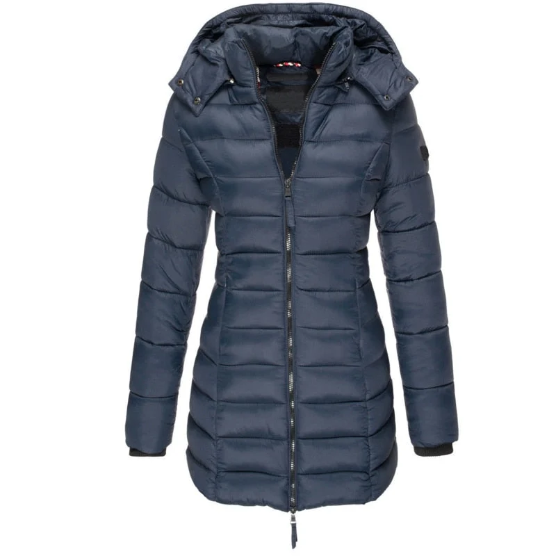 Kamilla | Damen Winter Lange Pufferjacke mit Kapuze