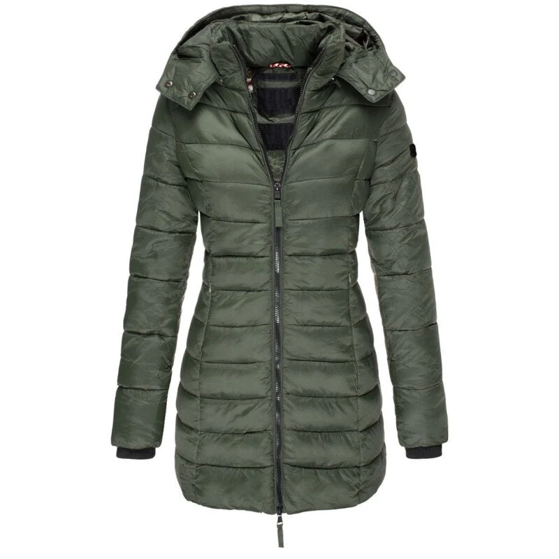 Kamilla | Damen Winter Lange Pufferjacke mit Kapuze