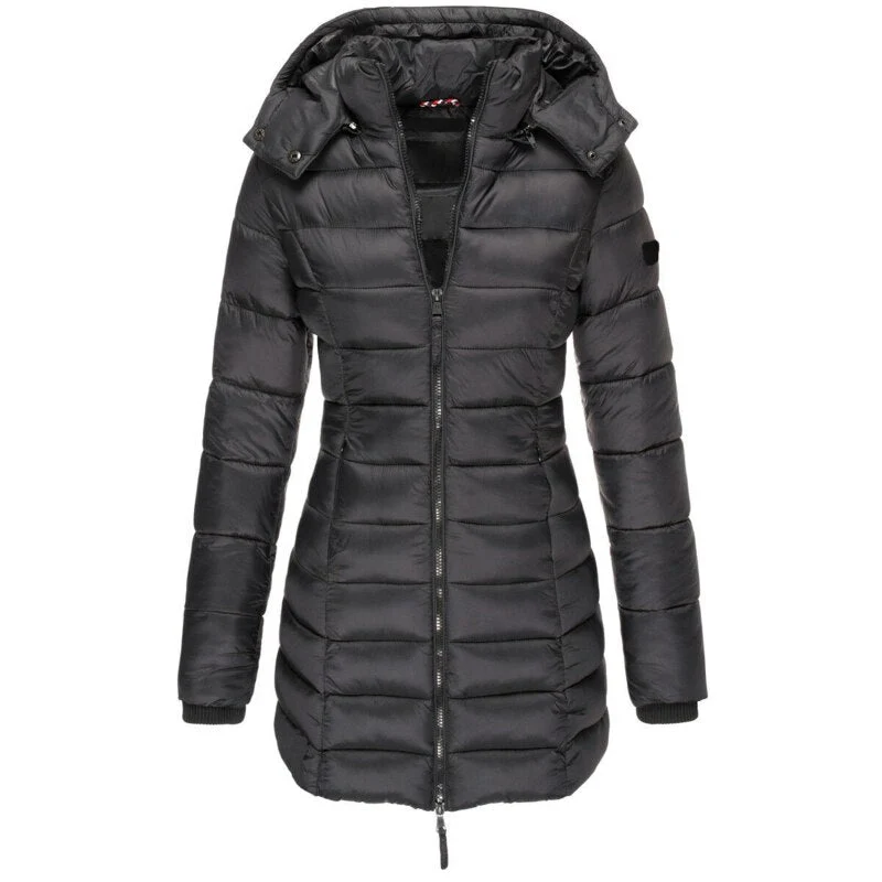 Kamilla | Damen Winter Lange Pufferjacke mit Kapuze
