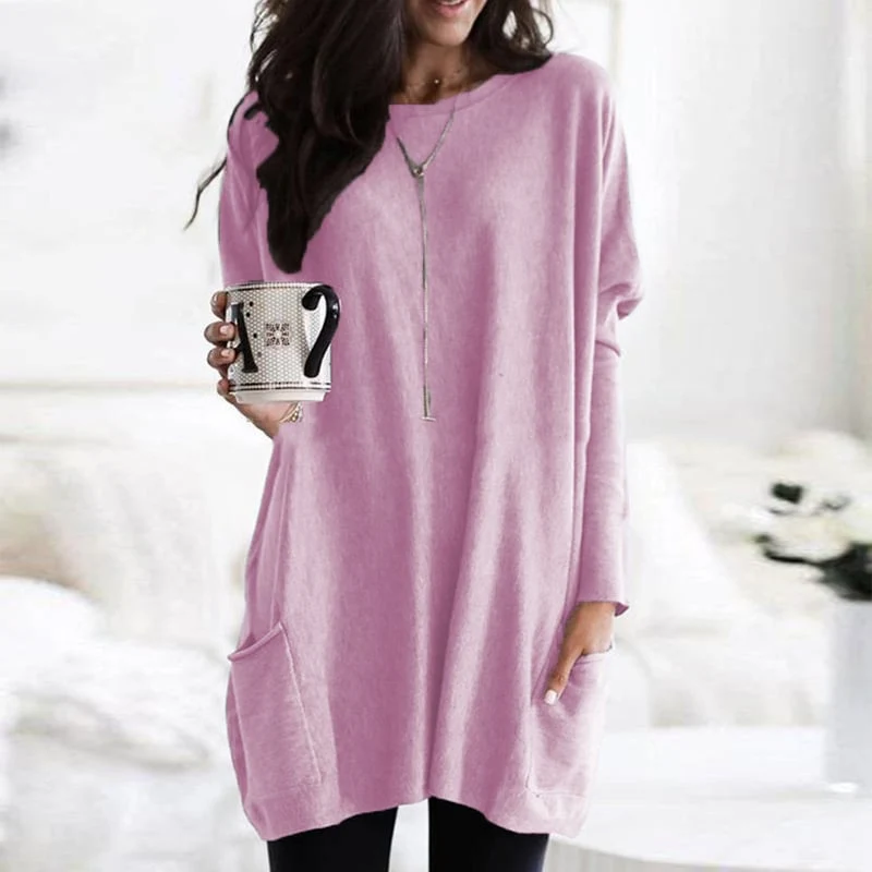 Stefanie | Bequemer Langer Pullover mit Taschen
