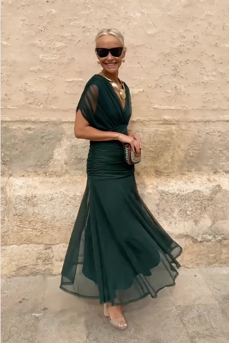 Maxikleid mit V-Ausschnitt für Damen
