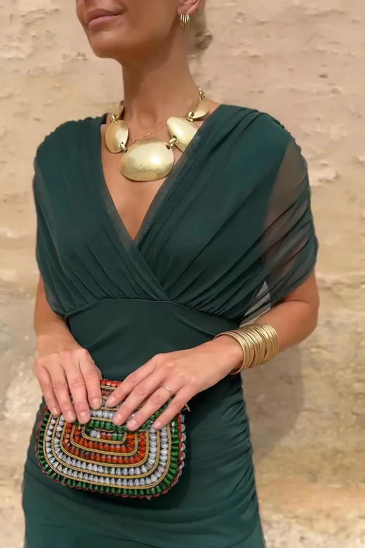 Maxikleid mit V-Ausschnitt für Damen