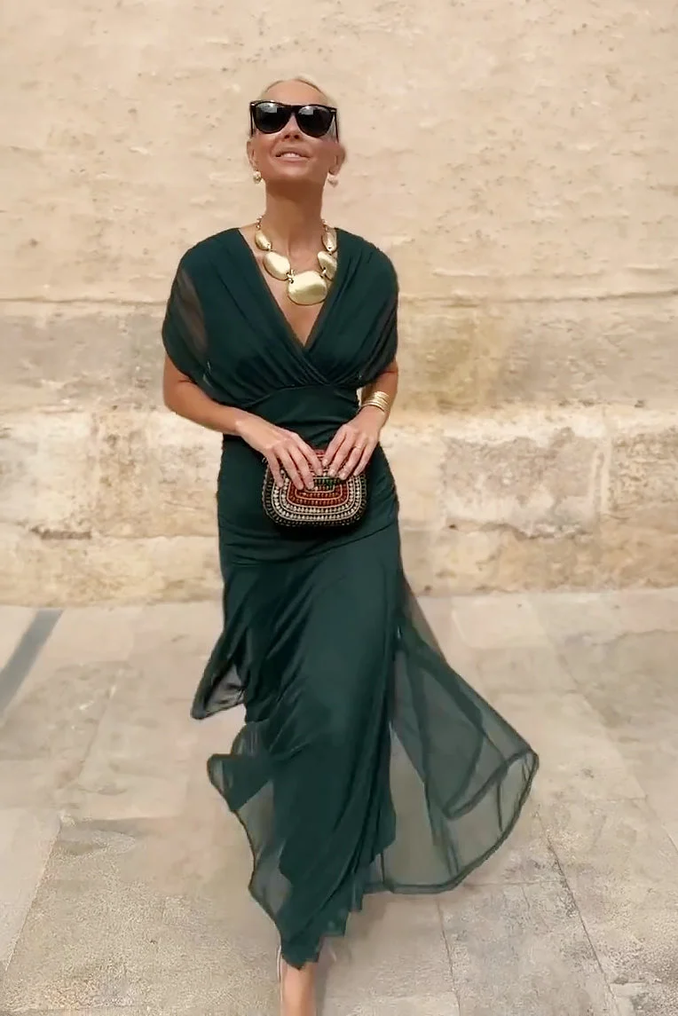 Maxikleid mit V-Ausschnitt für Damen